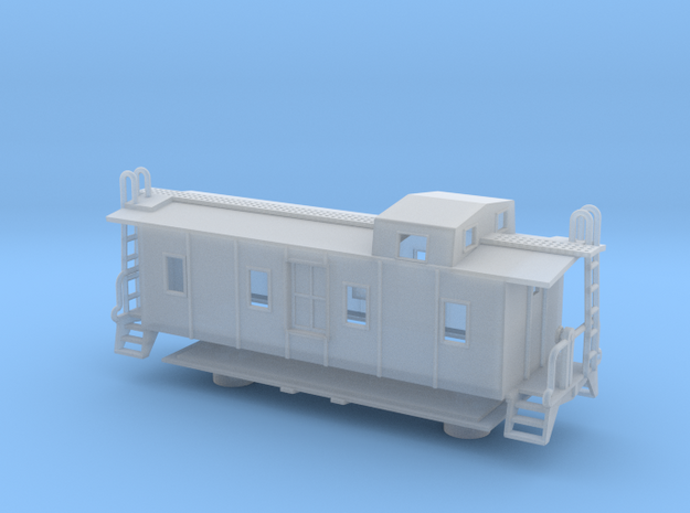 Illinois Central Side Door Caboose - Zscale in Tan Fine Detail Plastic