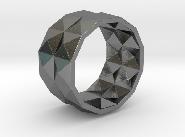 004 Stud Ring With Inside Pattern SIZE 10-11 in Polished Silver
