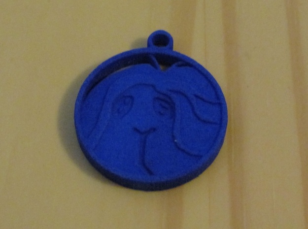 Peruvian Guinea Pig Pendant in Blue Processed Versatile Plastic