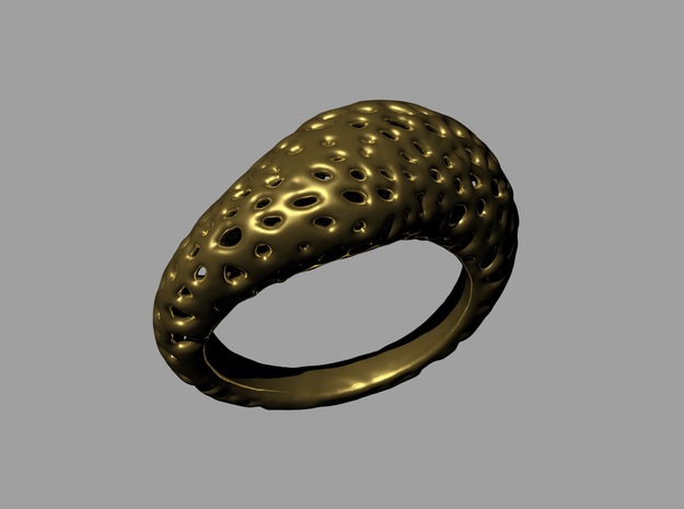 Volcanic stone ring   in Natural Brass: 8.5 / 58