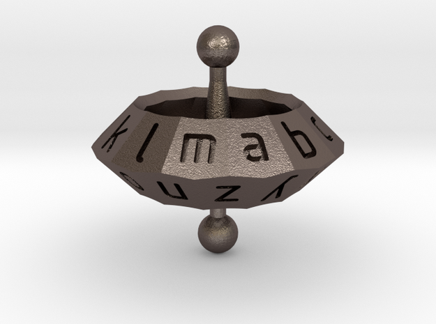 Space Alphabet (large) in Polished Bronzed Silver Steel