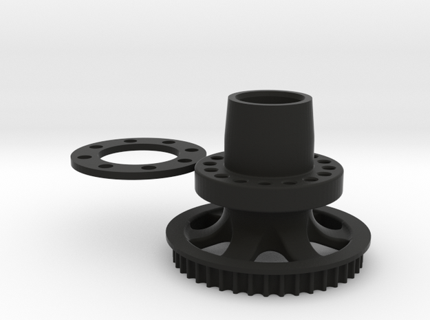 M3R16 Rear Hub - One Piece Inc. GRP Offset Spacer in Black Natural Versatile Plastic