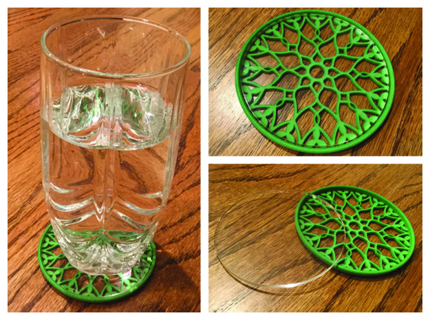 3-1/4" Coaster 7 (Insert) in Green Processed Versatile Plastic