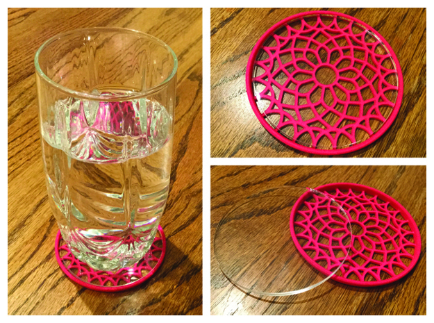 3-1/4" Coaster 5 (Insert) in Pink Processed Versatile Plastic