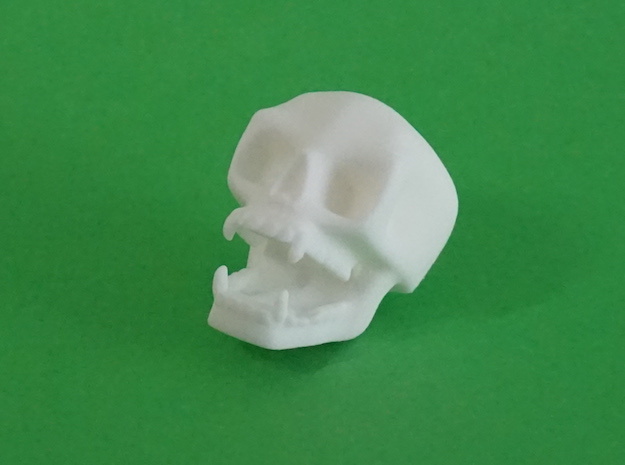 Small Wall-skull in White Natural Versatile Plastic