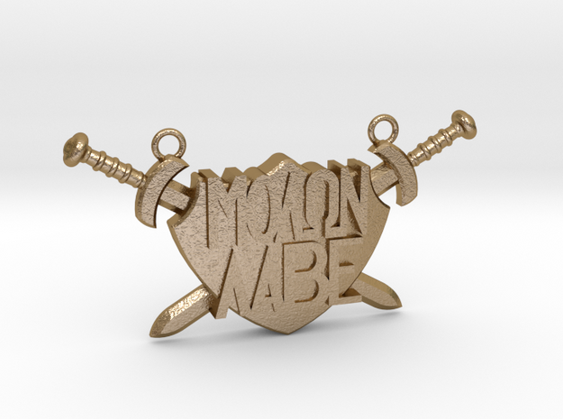 'Molon Labe' Pendant in Polished Gold Steel