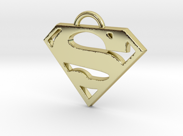 Superman Pendant in 18k Gold