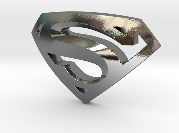 Superman Emblem in Polished Silver