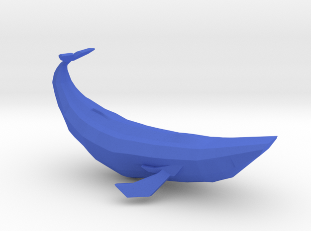 Small Geometric Blue Whale in Blue Processed Versatile Plastic