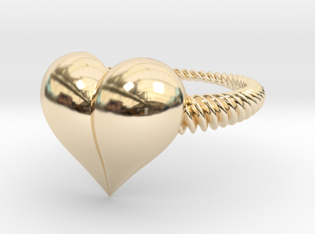 Size 6 Heart Ring in 14k Gold Plated Brass