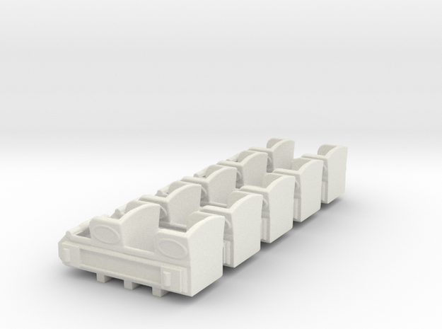 1890"s coaster cars HO scale in White Natural Versatile Plastic