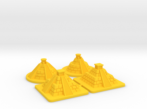 SOL Pyramids (4 pcs) in Yellow Processed Versatile Plastic