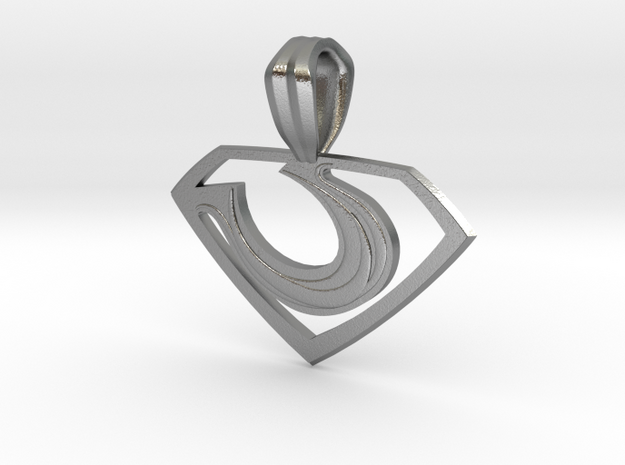 Zod Pendant - Small in Natural Silver
