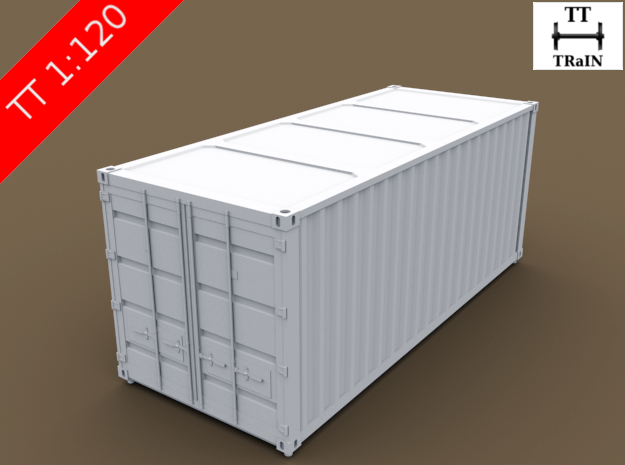 TT Scale Container Standard 20' in Tan Fine Detail Plastic