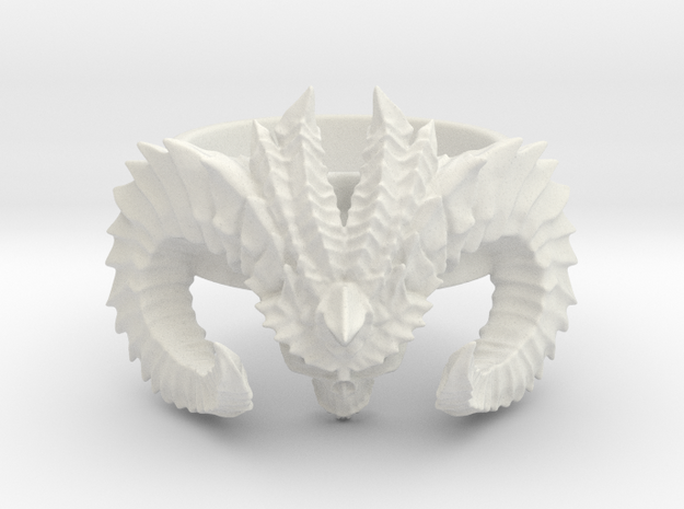 Diablo Ring (size - 2,5) in White Natural Versatile Plastic