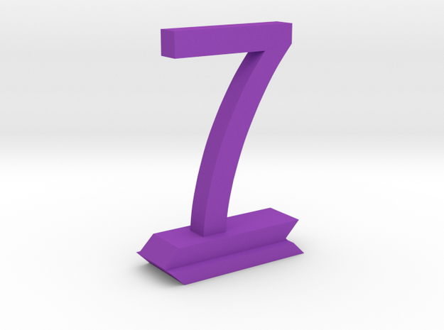 Table Number 7 in Purple Processed Versatile Plastic