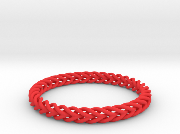 Circular Bracelet in Red Processed Versatile Plastic