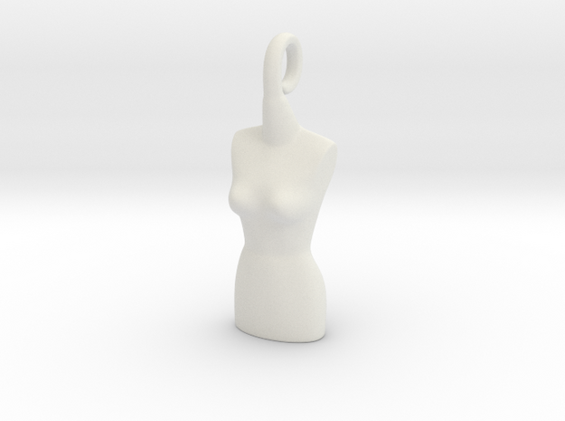 Woman bust pendant in White Natural Versatile Plastic