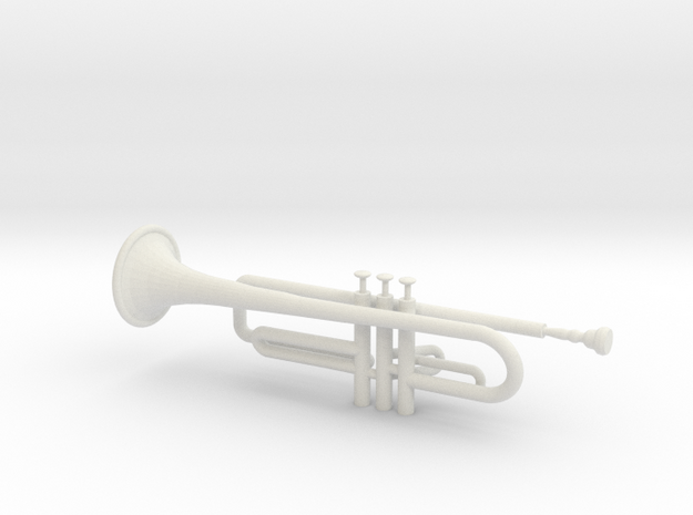 Trumpet in White Natural Versatile Plastic