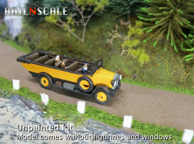 Alpenwagen - mit offenem Verdeck (N 1:160) in Tan Fine Detail Plastic