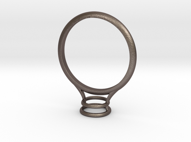 Bezel Ring- Circular in Polished Bronzed Silver Steel