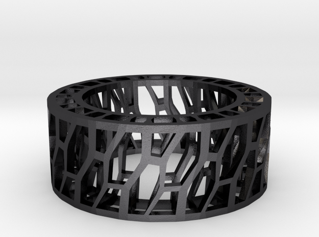Framework Ring- Intrincate in Polished and Bronzed Black Steel