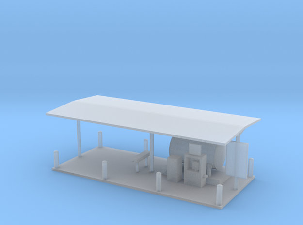 Gas Fueling Station Z Scale in Smooth Fine Detail Plastic