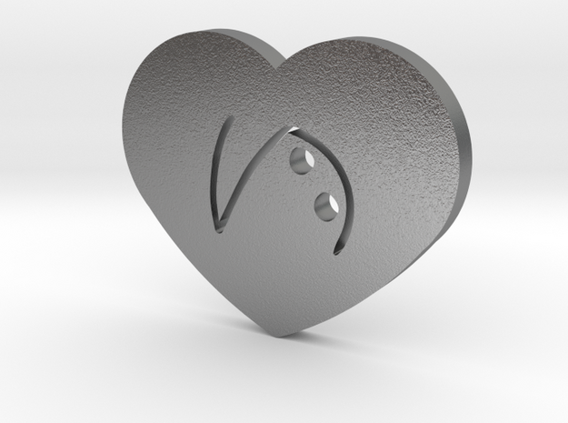 Moon-glyph-heart-hope in Natural Silver