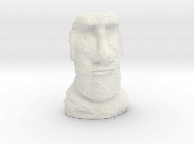 TT Gauge Moai Head (Easter Island head) in White Natural Versatile Plastic