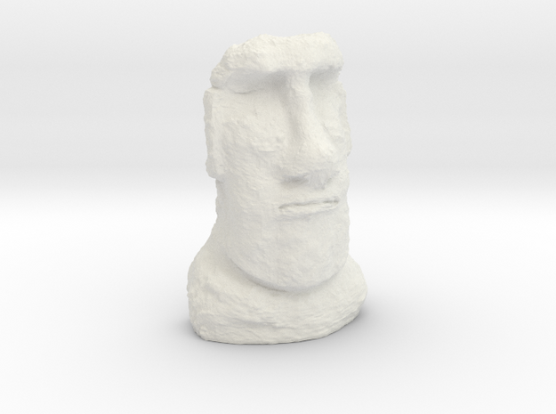 HO Gauge Moai Head (Easter Island head) in White Natural Versatile Plastic