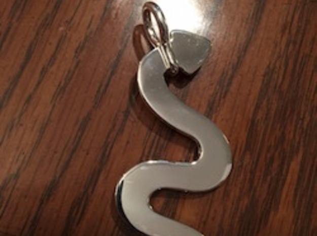 Silver Serpent Pendant in Polished Nickel Steel