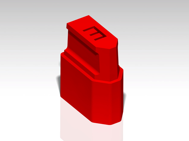 XT60 Safety Cap - 'E' for Empty - Stackable in Red Processed Versatile Plastic