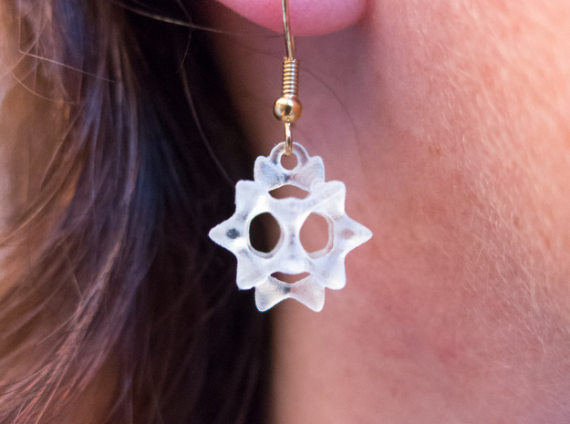 Sectik Star Earrings in White Natural Versatile Plastic