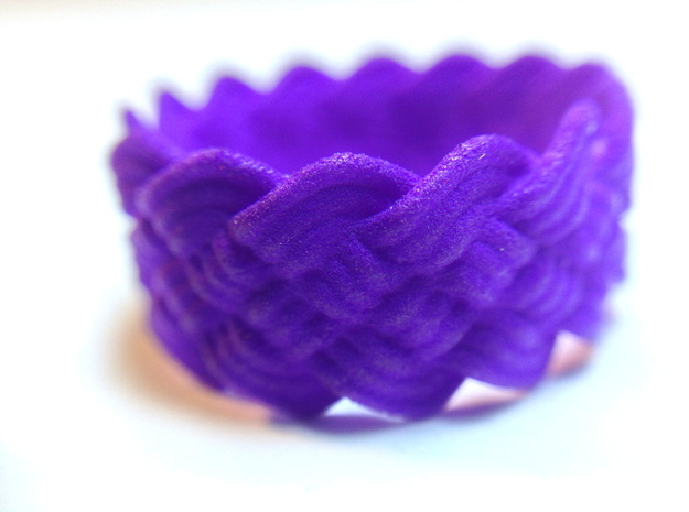 Turk's Head Knot Ring 5 Part X 14 Bight - Size 8.2 in Purple Processed Versatile Plastic