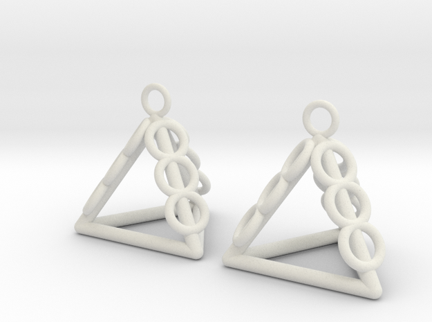 Pyramid triangle earrings serie 3 type 1 in White Natural Versatile Plastic