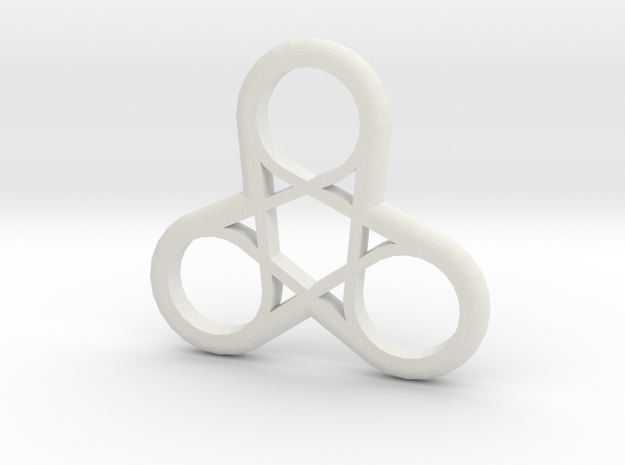 Triple Loop Pendant in White Natural Versatile Plastic