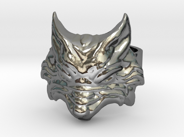 Fenrir - Norse Wolf Ring - Size 10 in Polished Silver