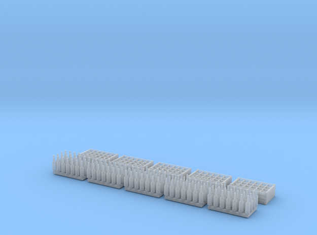 1:35 Bottles and Crates - 140 Bottles/5 Crate in Smooth Fine Detail Plastic