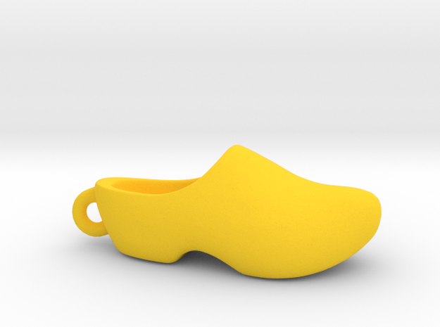 Wooden Shoe Keychain/Pendant (Klomp Sleutelhanger) in Yellow Processed Versatile Plastic