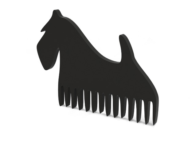 Comb "Terier" in Black Natural Versatile Plastic