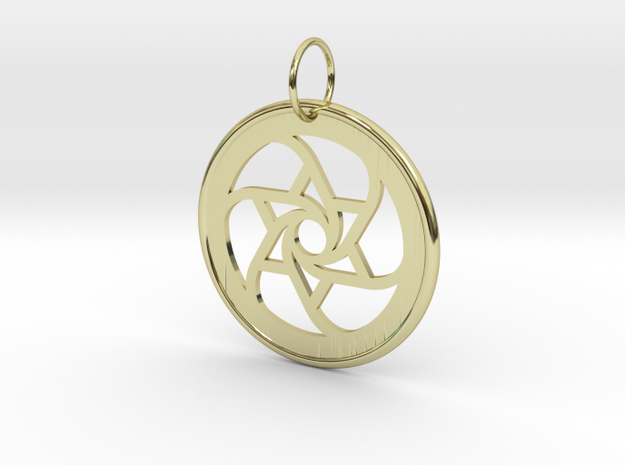 Spiral Star Pendant in 18k Gold Plated Brass