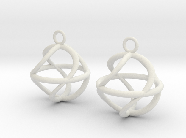 Twist ball earrings in White Natural Versatile Plastic