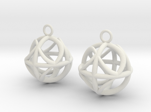 Ball earrings in White Natural Versatile Plastic