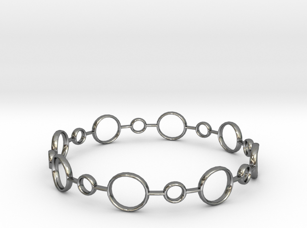 Circle Bracelet in Fine Detail Polished Silver