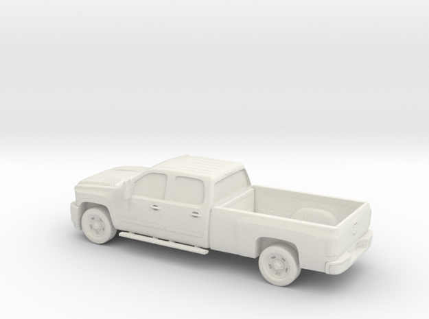 1/64 2011 Chevrolet Silverado HD CrewCab Long Bed  in White Natural Versatile Plastic