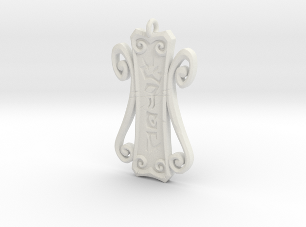 Runic Amulet 01 - 60mm in White Natural Versatile Plastic