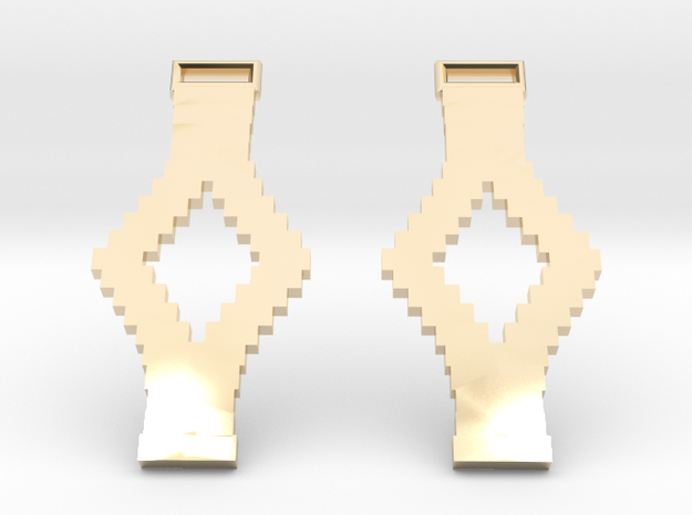 Tetris Earrings in 14k Gold Plated Brass