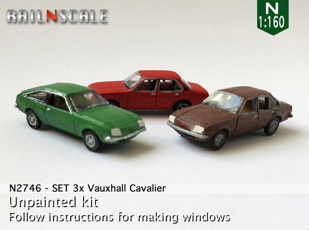 SET 3x Vauxhall Cavalier (N 1:160) in Tan Fine Detail Plastic
