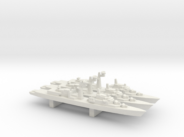  Tourville-class frigate x 3, 1/3000 in White Natural Versatile Plastic