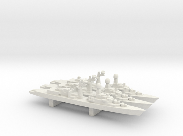 Tourville-class FFG (Early Proposal) x 3, 1/3000 in White Natural Versatile Plastic